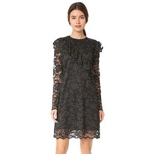 GANNI designer black lace dress